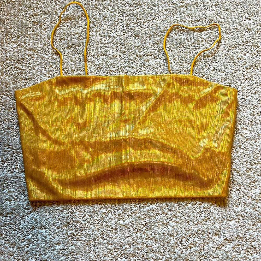 Gold shimmery crop top